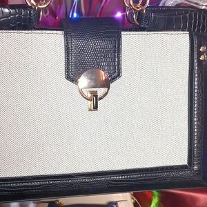 H&M Black and Cream Handbag NWOT